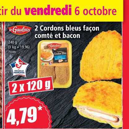 le gaulois 2 cordons bleus façon comté et bacon