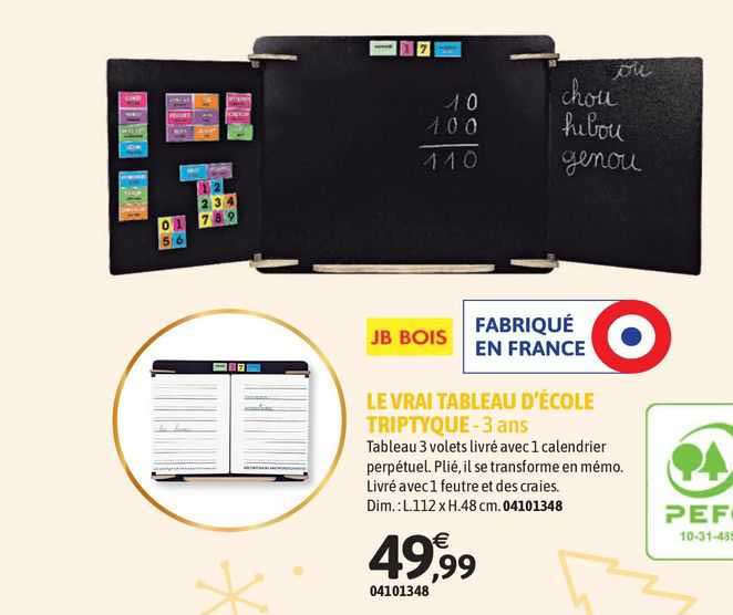 le vrai tableau d'école triptyque jb bois - 3 ans