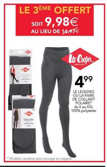 lee cooper le legging ou la paire de collant polaire
