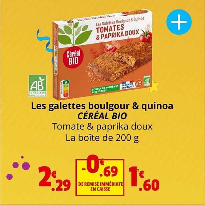 Les Galettes Boulgour & Quinoa Céréal Bio
