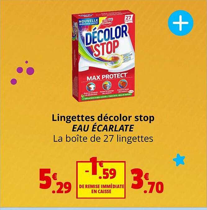 lingettes décolor stop eau écarlate