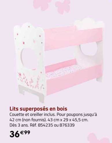 lits superposés en bois