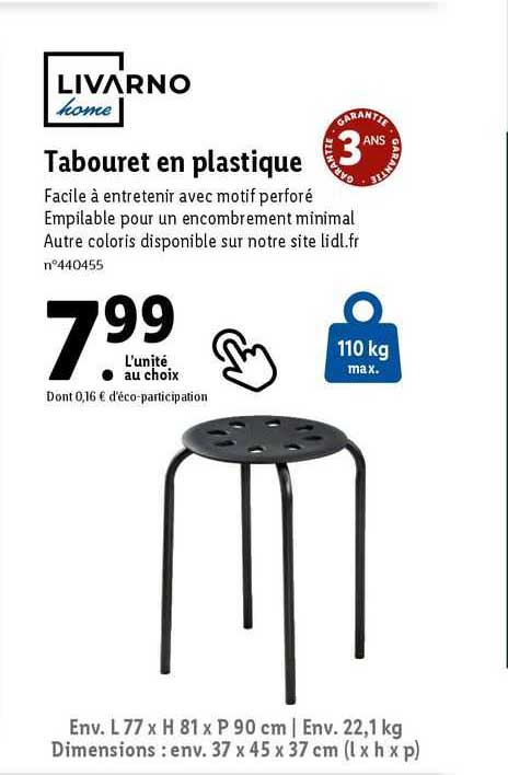 Livarno Home Tabouret En Plastique