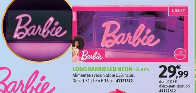 logo barbie led néon