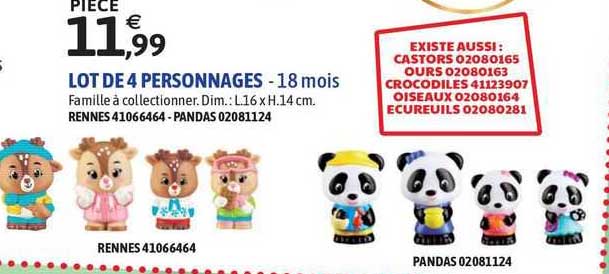 lot de 4 personnages
