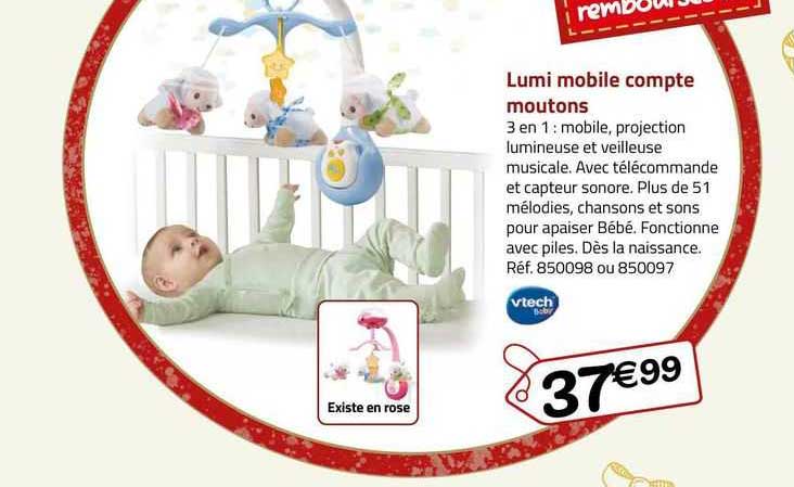lumi mobile compte moutons vtech baby