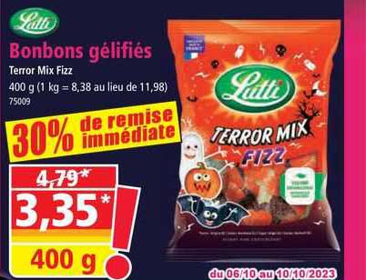 lutti bonbons gélifiés terror mix fizz