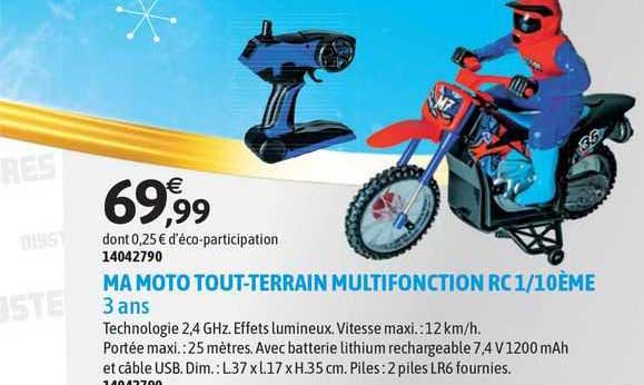 ma moto tout-terrain multifonction rc 1/10ème