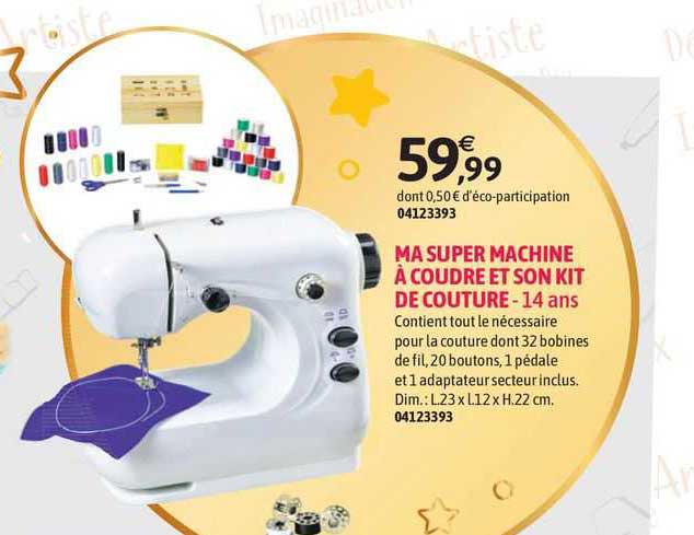 ma super machine à coudre et son kit de couture