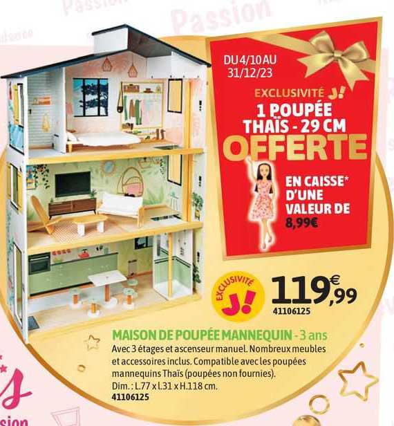 maison de poupée mannequin - 3 ans