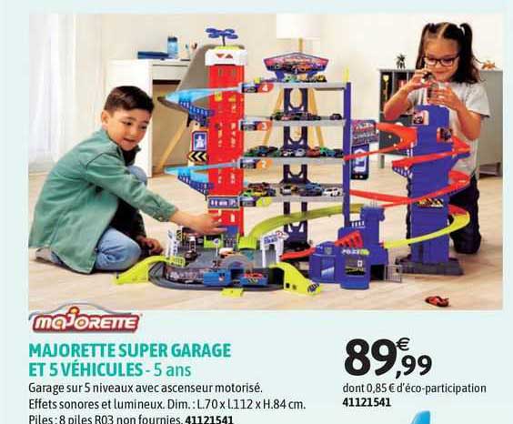 majorette super garage et 5 véhicules - 5 ans