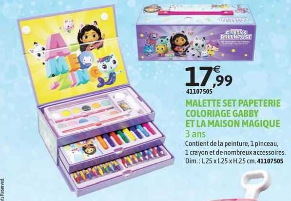 malette set papeterie coloriage gabby et la maison magique
