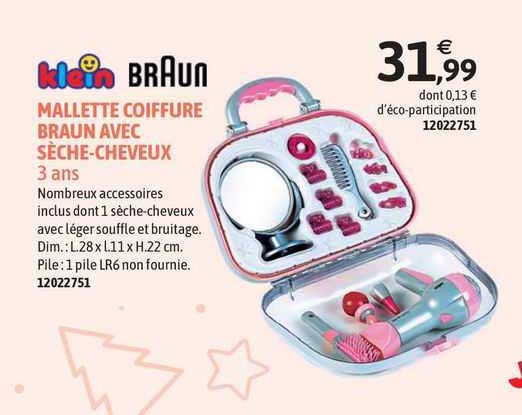 mallette coiffure braun avec sèche-cheveux