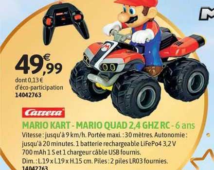 mario kart - mario quad 2.4 ghz rc carrera