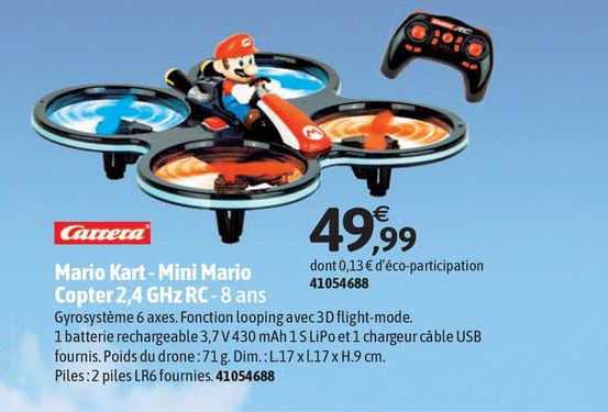 mario kart - mini mario copter 2.4 ghz rc carrera