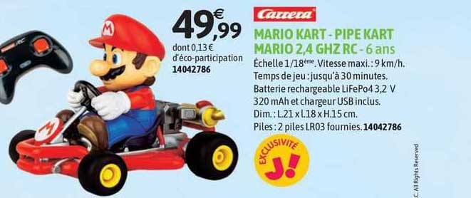 mario kart - pipe kart mario 2.4 ghz rc carrera