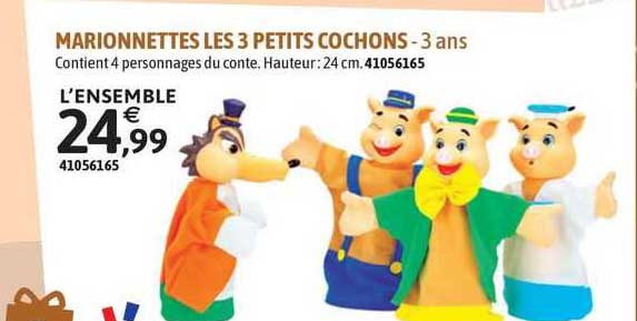 marionnettes les 3 petits cochons