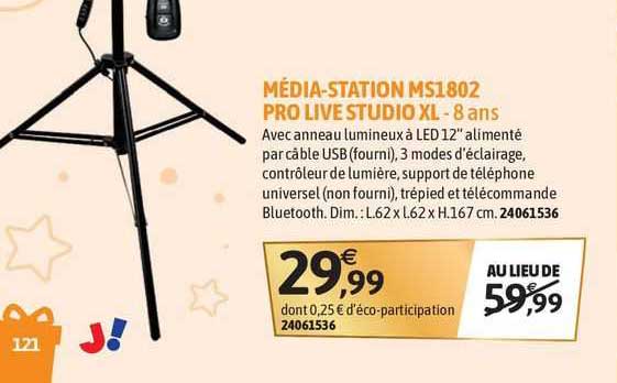 média-station ms1802 pro live studio xl - 8 ans