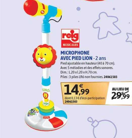 microphone avec pied lion