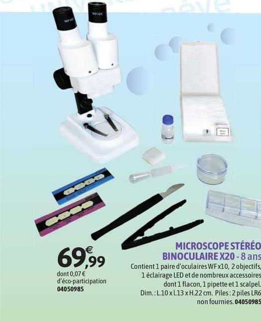 microscope stéréo binoculaire x20