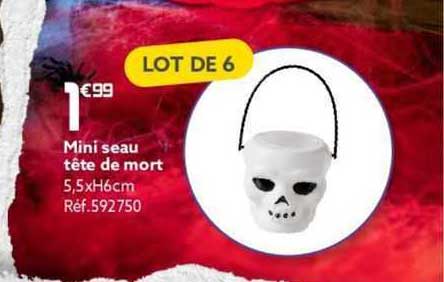 mini seau tête de mort