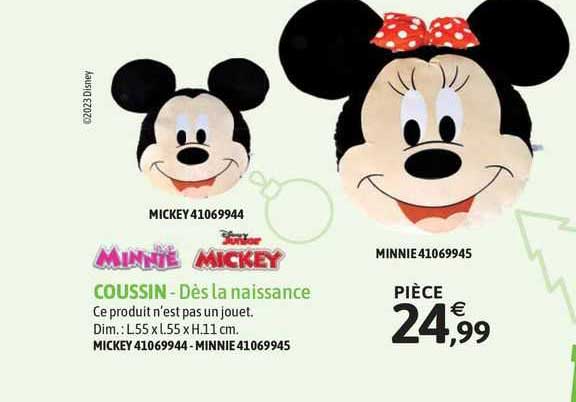 minnie disney mickey coussin - dès la naissance