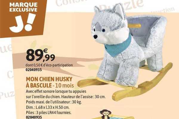 mon chien husky à bascule