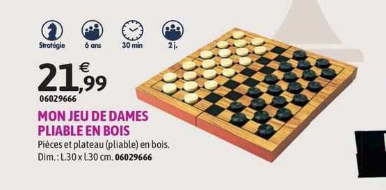 mon jeu de dames pliable en bois