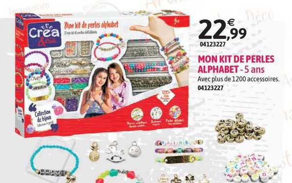mon kit de perles alphabet - créa & cie - 5 ans