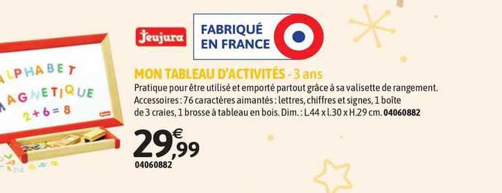 mon tableau d'activités - 3 ans jeujura