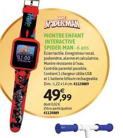 montre enfant interactive spider-man