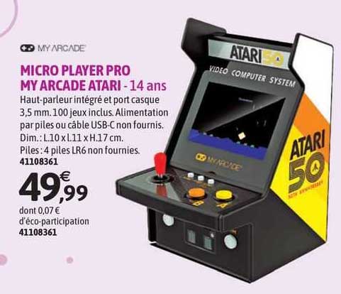 my arcade mycro player pro my arcade atari - 14 ans