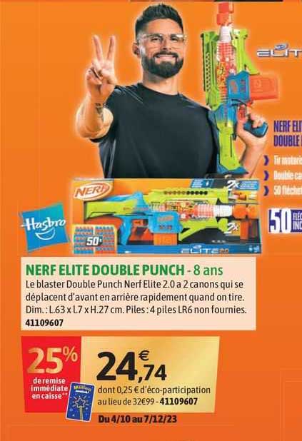 nerf elite double punch - 8 ans