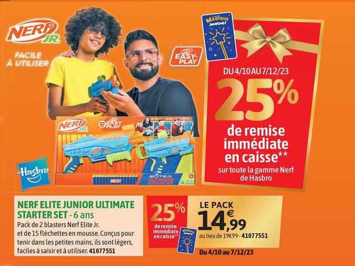 nerf elite junior ultimate starter set - 6 ans