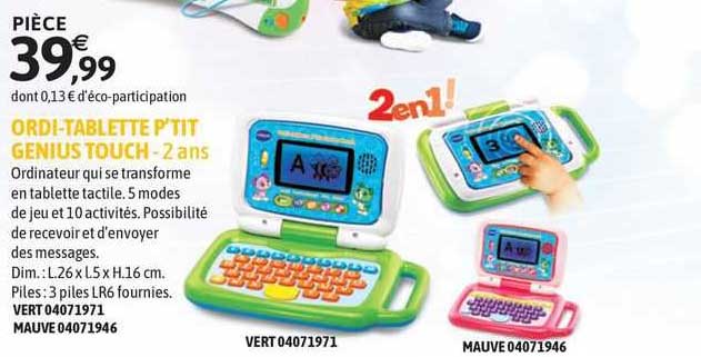 ordi-tablette p'tit genius touch - 2 ans