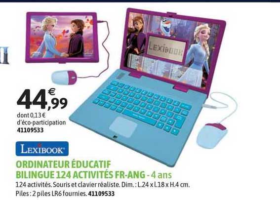 ordinateur éducatif bilingue 124 activités fr-ang - 4 ans