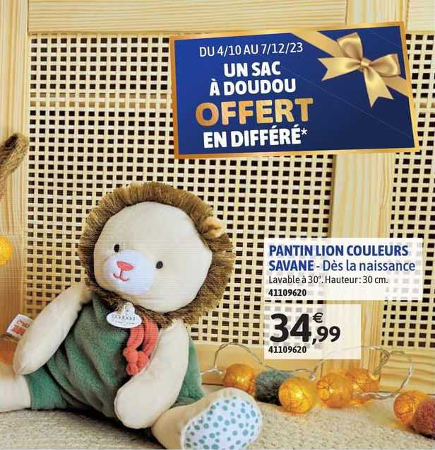 pantin lion couleurs savane