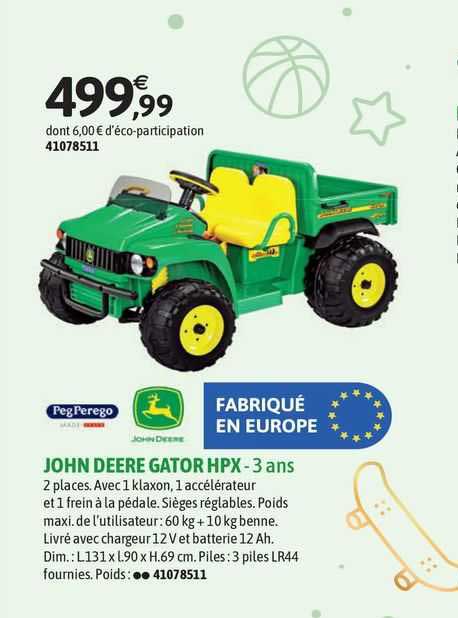 Pegperego John Deere Gator Hpx - 3 Ans