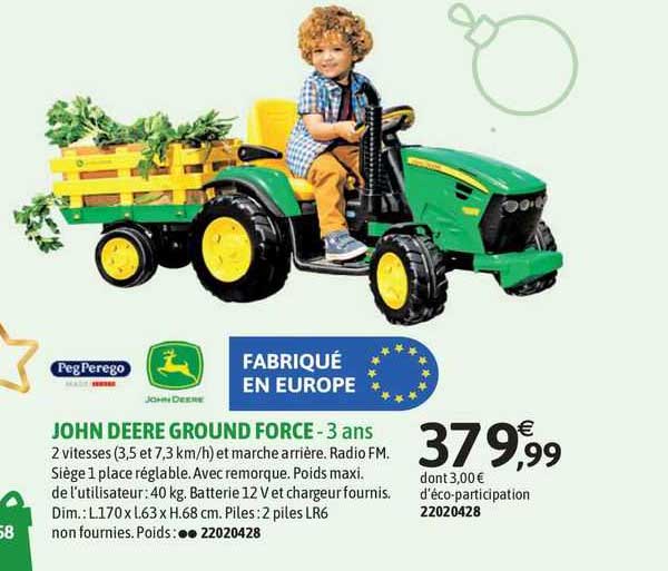 pegperego john deere ground force - 3 ans