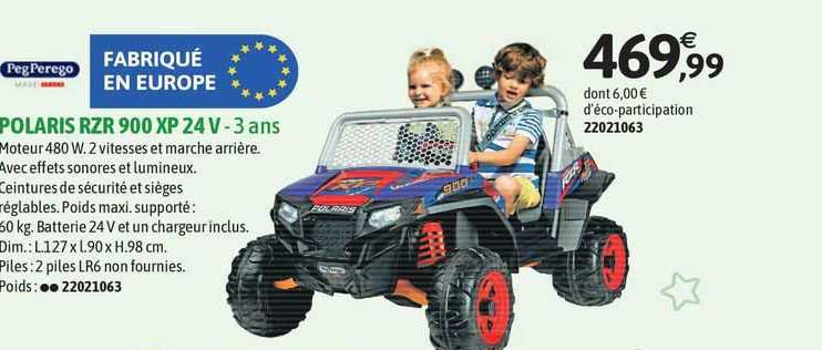 pegperego polaris rzr 900 xp 24 v - 3 ans