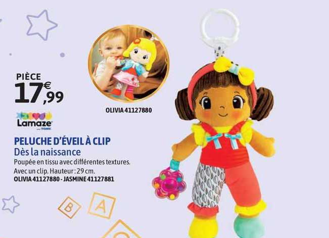 peluche d'éveil à clip