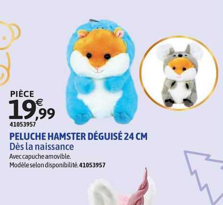 peluche hamster déguisé 24 cm