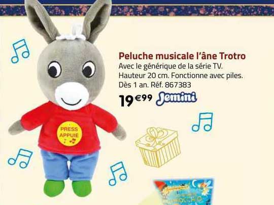 peluche musicale l'âne trotro