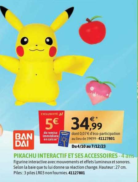 pikachu interacif et ses accessoires