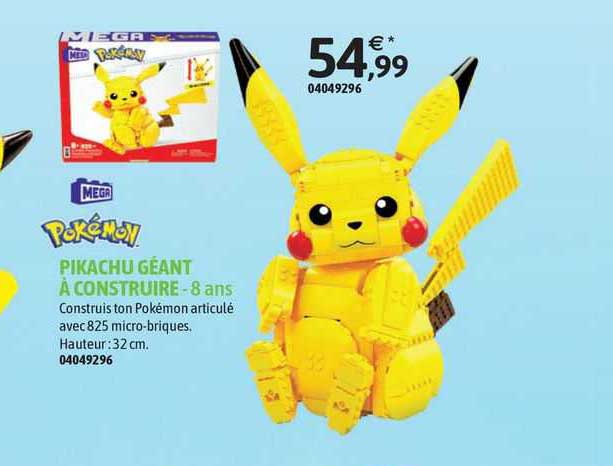 pokémon pikachu géant à construire