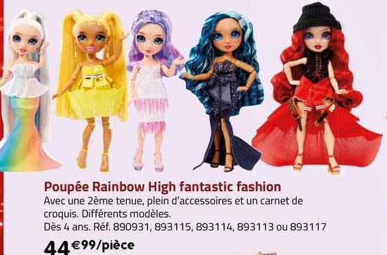 poupée rainbow high fantastic fashion