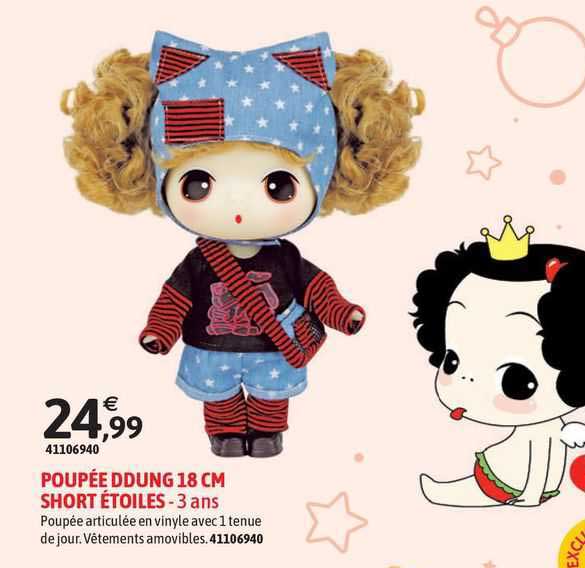 Poupuée Ddung 18cm Short étoiles