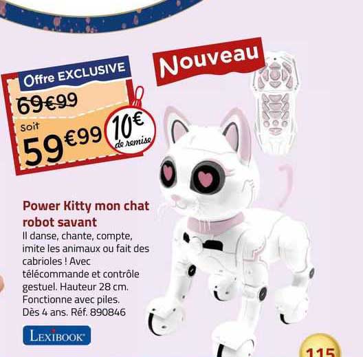 power kitty mon chat robot savant lexibook