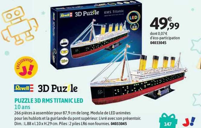 puzzle 3d rms titanic led