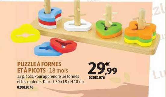 puzzle à formes et à picots